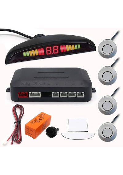 Aempart Araç Geri Park Sensörü Led Ekran Ve Ses İkazlı Gri 18mm Aem Aem11 1021