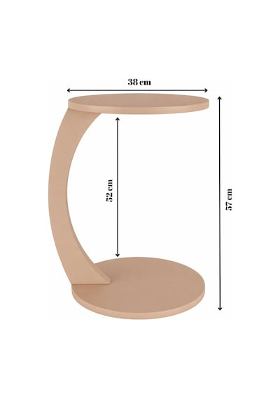Tekerlekli C Tasarım Cappuccino Yan Sehpa Modern Hareketli Orta Sehpa Salon Ve Oturma Odası Masası Cappuccino