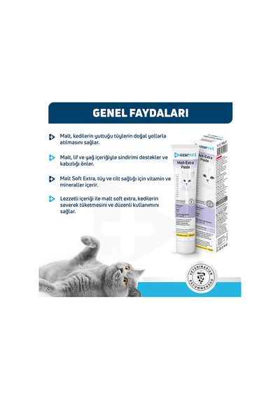 Onevet Kedi Maltı 50 Gr Tüy Yumağı Önleyici Malt Macunu
