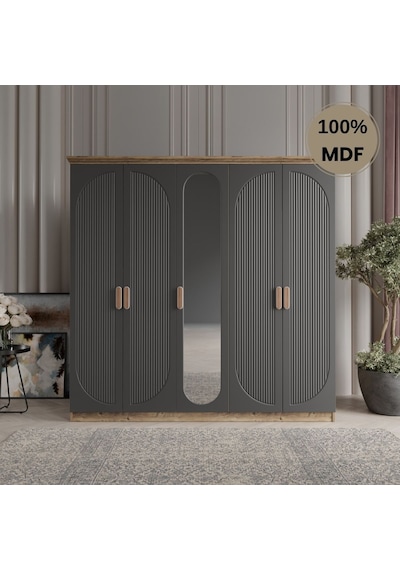 Soho 5 Kapak Mdf Gardırop Antrasit