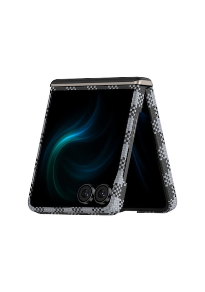 Galaxy Z Flip 7 Uyumlu Kılıf M-safe Özellikli Ekose Benks Armorair Armorvichy Kevlar Kapak Siyah