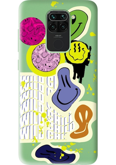 Xiaomi Redmi Note 9 Uyumlu You Can Sad Smile Tasarımlı Yeşil Lansman Telefon Kılıfı