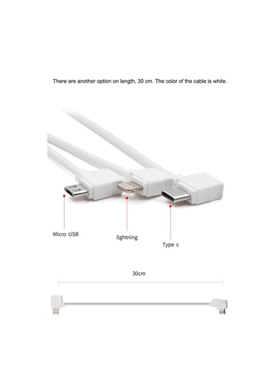 Djı Mavic Pro Ios Lightning Veri Kablosu 30 Cm Tablet Ve Telefonlar İçin Beyaz Renk