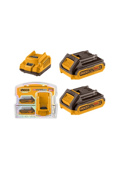 Ingco FBCPK1222E 20V 2.0AH Li-Ion Akü Ve Şarj Cihazı Seti