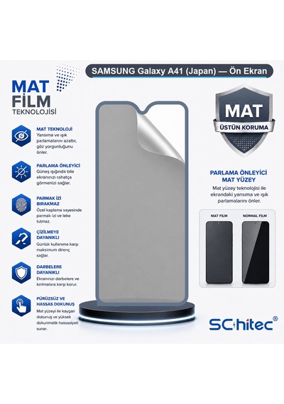 Samsung Galaxy A41 Japan Uyumlu Ön Yüzey Mat Hidrojel Ekran Koruyucu 27720061