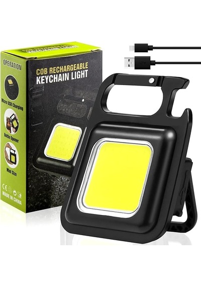 Mini Taşınabilir Led Çok Fonksiyonlu Fener, Yüksek Lümen, Cob Anahtarlık, Dış Mekan İçin Şarj Edilebilir Acil Genel