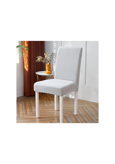 Likrali Kumaş Tuğla Desenli Sandalye Örtüsü, Lastikli, Esnekli,kaliteli Sandalye Kılıfı 1 Adet Beyaz - 797768623 Beyaz