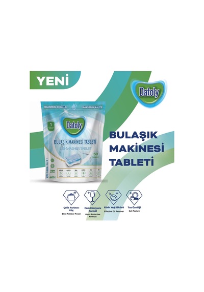 Bulaşık Makinesi Deterjanı - 50 Tablet 50 Yıkama Doğal Vegan Yerli Üretim
