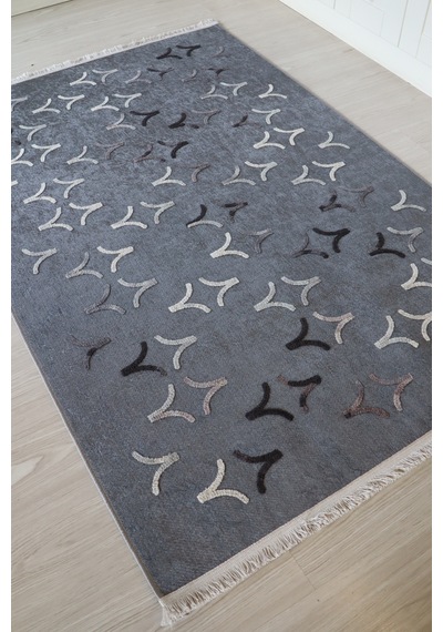 Arte Gri Kilim Dekoratif Salon Halısı Makinada Yıkanab... Gri