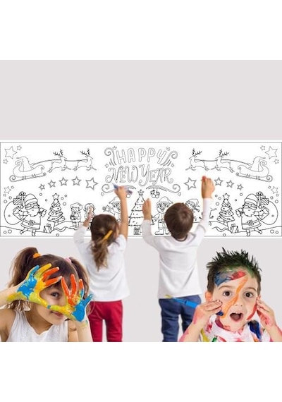 Yılbaşı Boyama Posteri - 50x150 Cm Diğer