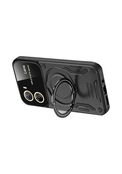 Vivo Y16 Kılıf Joy Lens Standlı Kapak - Siyah 0.2M-Çok Renkli