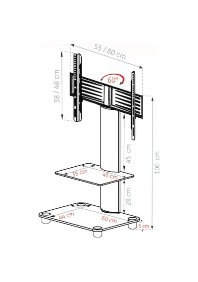 Eralpstore Ultimate Sq-B 60 Askılı Tv Sehpası 32" - 55" Tekerlekli Tv Standı (238558262) Eralpstore Ultimate Sq-B 60 Askılı Tv Sehpası 32" - 55" Tekerlekli Tv Standı (238558262)