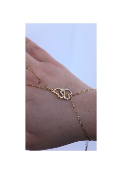 Kadın Gold Model Zirkon Taşlı Kalp Detaylı Çelik Şahmeran Günlük Ve Özel Gün Kullanıma Uygun Sarı Sarı