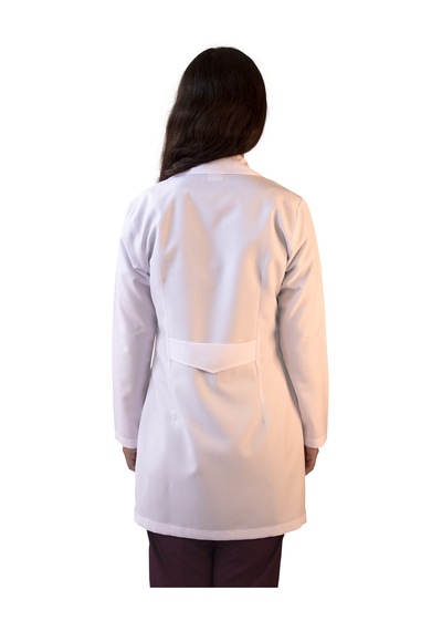 Vayteks  Gömlek Yaka Orta Boy Beyaz Kadın Doktor Öğretmen Laboratuvar Önlüğü Beyaz