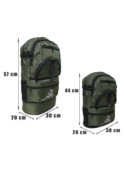 Bag Trend Bt Kamp Çantası 45 Litre Sırt Çantası Körüklü Trekking Outdoor Su Geçirmez 5 Gözlü Astarlı Yeşil