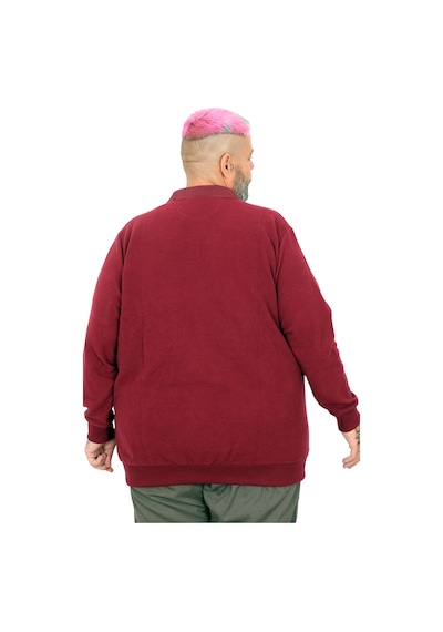 Mode Xl Büyük Beden Erkek Polo Waffle Kazak U25822 Bordo