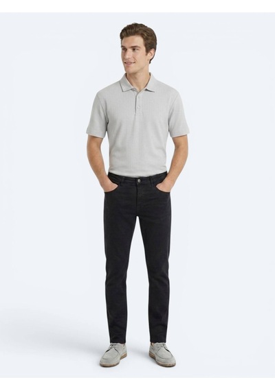 Kip Lacivert Dokuma Slim Fit Spor Pamuk Karışımlı Pantolon
