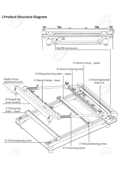 Smt Stencil Printing Lehimleme Aparatı - Suitable For 150x150mm Stencils