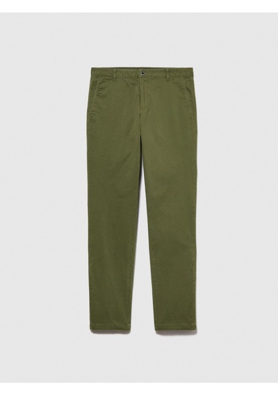 Sisley Slim Fit Vintage Efekt Chino Pantolon Erkek Yeşil T-shirt - 323a4dm6sf02y Haki