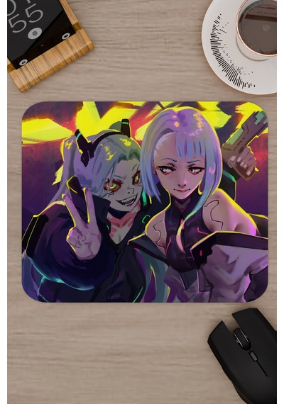 Cyberpunk Edgerunners Kaymaz Dikişli Kauçuk Oyuncu Mousepad V5 - 22x18 Gaming Mouse Pad Fare Altlığı
