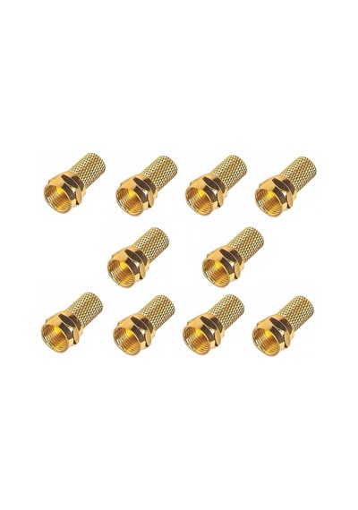Lunatic 10'lu Pm-627 Rg6/u4 Geniş Altın F Konnektör - Lunatic 10'lu Pm-627 Rg6/u4 Geniş Altın F Konnektör