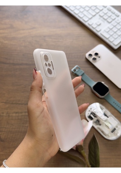 Redmi Note 10 Pro Uyumlu Süper İnce Mat Ultra Thin Silikon Kılıf Beyaz