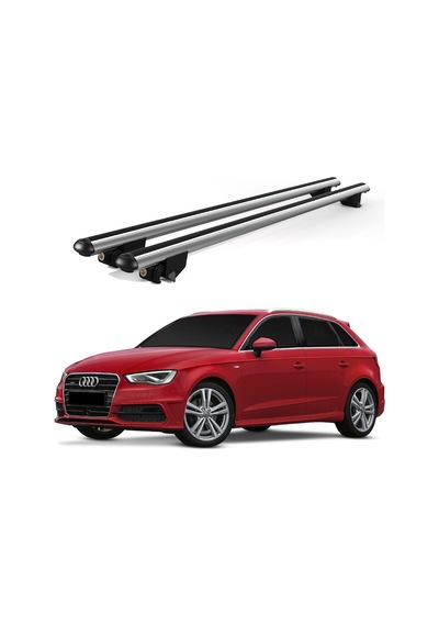 Kanca Audi A3 Sportback 2004-2013 Uyumlu Gri Kilitli Ara Atkı 120cm Port Bagaj Tavan Barı
