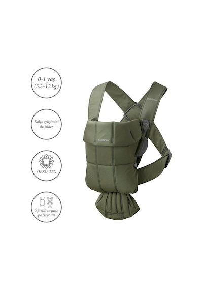 Babybjörn 2'li Set Bliss Ana Kucağı & Kanguru Mini Woven Dark Green