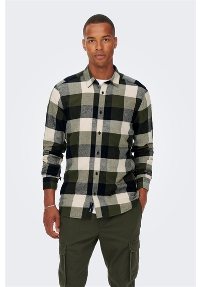 Only & Sons Onsgudmund Ls 3t Check Shırt Noos Forest