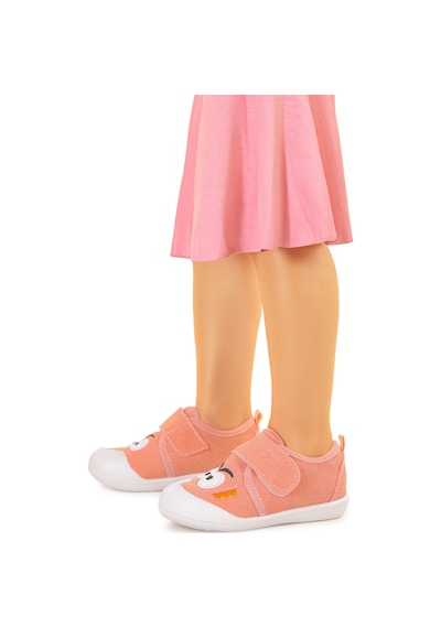 Kiko Kids Cookie Cırtlı Kız Bebek İlk Adım Panduf Ayakkabı Pudra