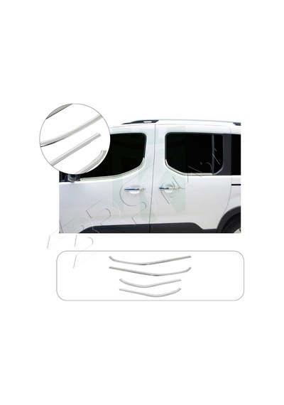 Opel Combo Uyumlu 2019 Ve Üzeri Krom Cam Çıtası 4 Parça Paslanmaz Çelik