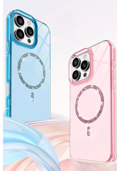 İphone 14 Pro Max Live Diamond Magsafe Kapak - Mavi