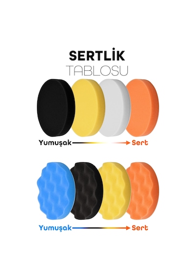Büyük Boy 11 Parça 150mm Pasta Cila Polisaj Süngeri Seti Matkap Uyumlu Pasta Cila Parlatma Pedi Seti