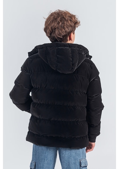 Pina Kids Nova Kumaş Kapüşonlu Erkek Çocuk Kışlık Mont Km2509 Siyah
