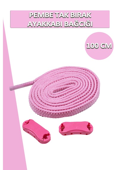 Dopar Elastik Pembe Akıllı Bağcık Tak Bırak Ayakkabı Bağcığı 100cm