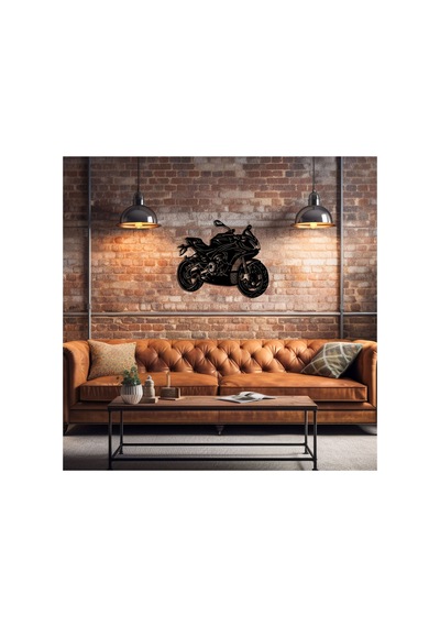 Led Işıklı Motor Dekoratif Tablo Duvar Dekorlu Gece Lambası Sarı - 743250974 Sarı