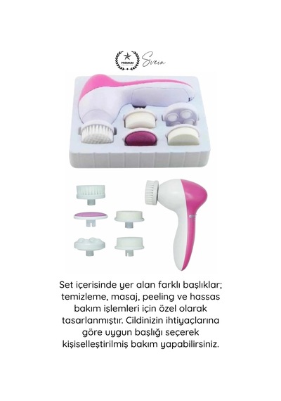 Yüzbakım Cilt Temizleme Ve Yüz Masaj Aleti 5 Başlıklı Akne Sivilce Siyah Nokta Temizleyici Elektrik