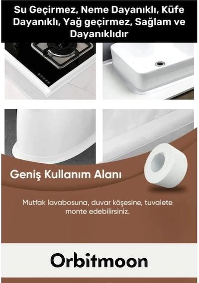 Özel Seri Premium Su Geçirmez Sızdırmaz Lavabo Küvet Yağ Nem Küf Önleyici 3.2m 3 Adet İzolasyon Bant