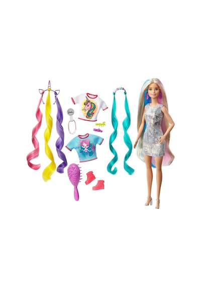 Barbie Rengarenk Saçlar Bebeği Ghn04