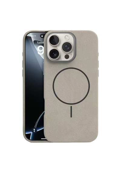 Piili Apple iPhone Uyumlu 15 Soft Aura Magsafe Kılıf Titanyum Gri