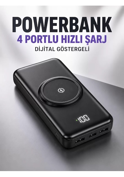 10.000 Mah Powerbank 4 Portlu Hızlı Şarj Dijital Göstergeli Çr 14966099
