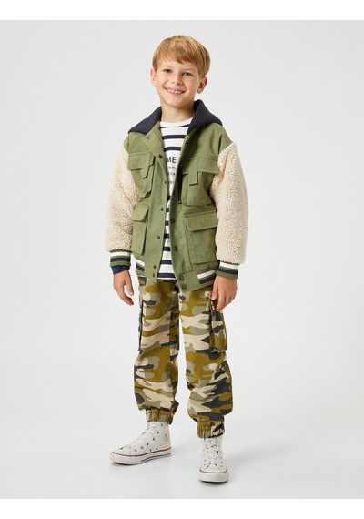 Koton Kargo Jogger Pantolon Kamuflaj Desenli Beli Bağlamalı Pamuklu Bej Desenli 4wkb40024tw Ekru Koton Kargo Jogger Pantolon Kamuflaj Desenli Beli Bağlamalı Pamuklu Bej Desenli 4wkb40024tw Ekru