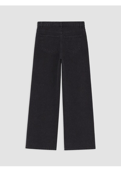 Lcw Jeans Siyah Straight Fit Taşlı Kadın Jean Pantolon