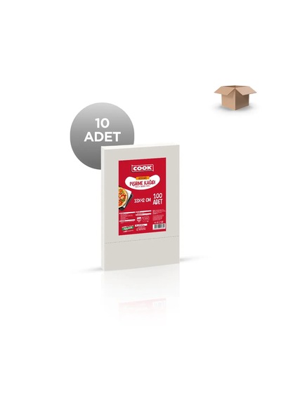 Cook Toptan Edt Kesilmiş Pişirme Kağıdı 33x27cm 100'lü - Koli İçi 10'lu