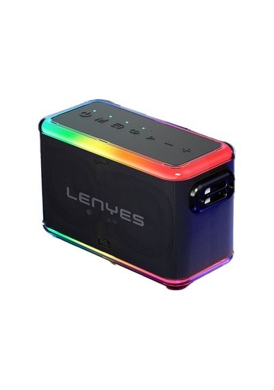 Lenyes S834 Rgb Led Işıklı Bluetooth Speaker Hoparlör Ve Karaoke Bluetooth Mikrofon Siyah