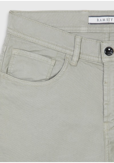 Ramsey Haki Dokuma Slim Fit Casual Pamuk Karışımlı Pantolon