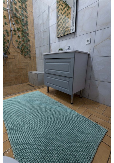 Banyo Mutfak Paspası Kaymaz Tabanlı Halı Çocuk Odası Halısı Yıkanabilir Bukle Halı Savona 2621 Sv Krem Lava 1545 Lv Mint