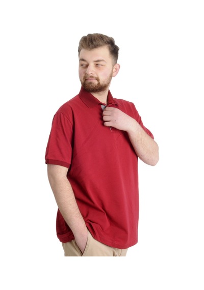 Mode Xl Büyük Beden Erkek T-Shirt Polo Industry 23316 Bordo 001