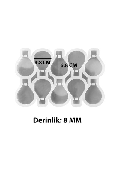Epoksi Silikon Kalıp Çoklu Kapadokya Balonu Magnet Dolap Süsü Kalıbı 10 Lu 6.8 Cm