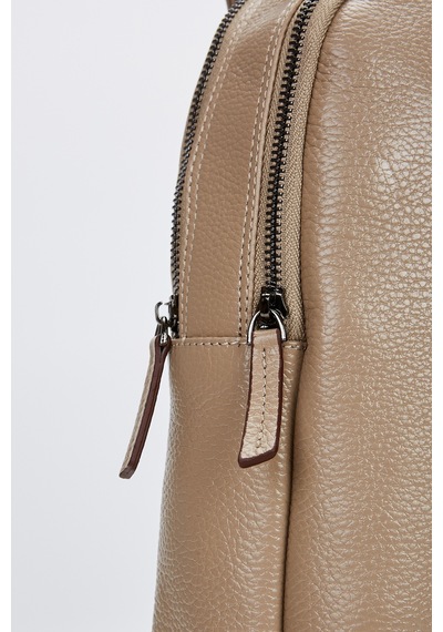 Valmenti Unisex Vizon Hakiki Deri Sırt Çantası 898 6011-val Canta Vizon